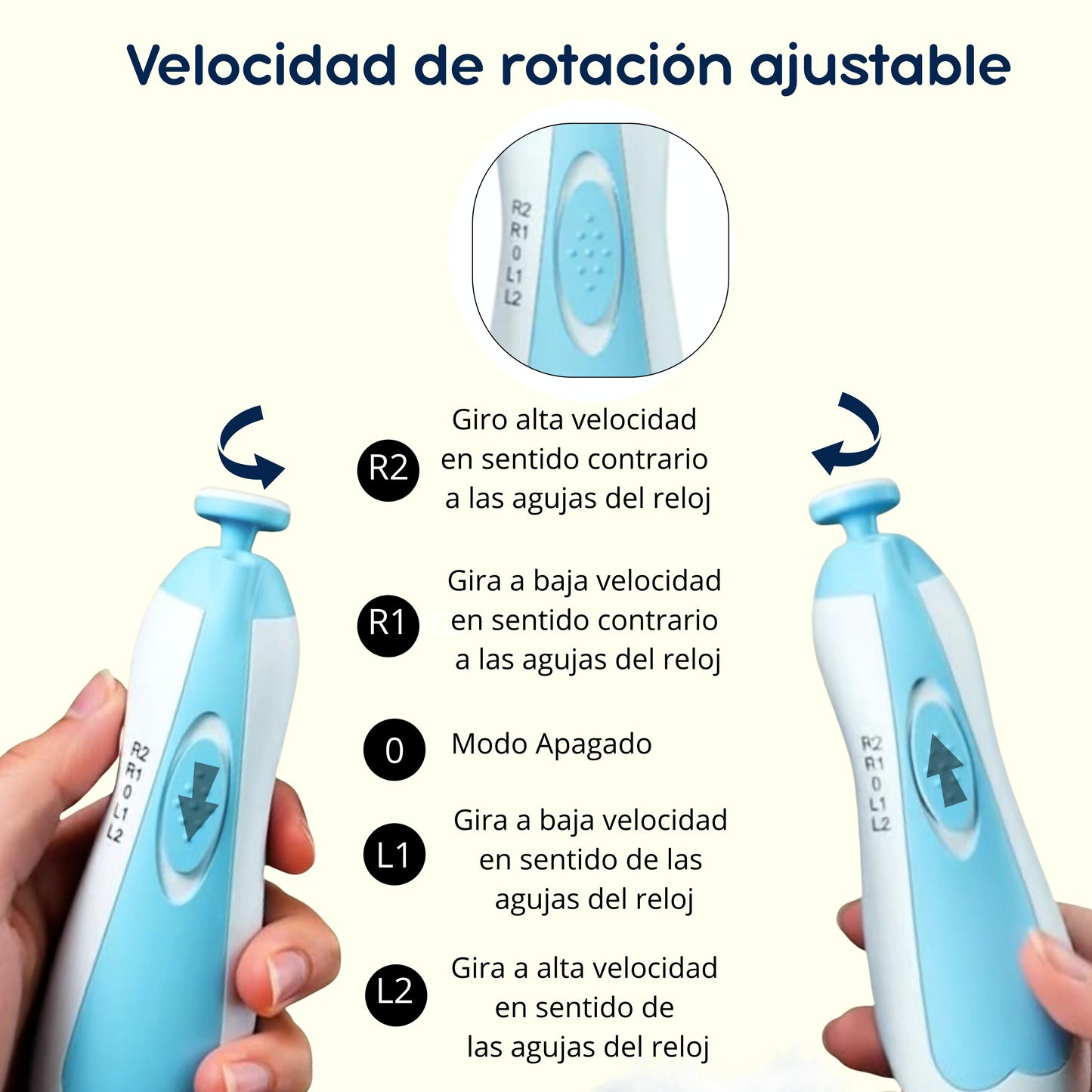 Set corte de uñas eléctrico Tinytouch para niños y recién nacidos